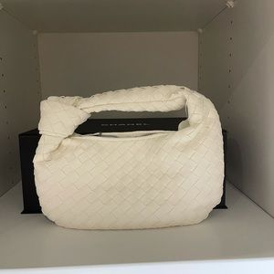 Woven Mini Jodie Bag in Off White